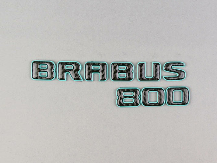 Brabus 800 Tiffany Blue Metal + Carbon Badges Emblems Set for Mercedes-Benz W463 W463A W464